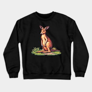 Pixelated Kangaroo Artistry Crewneck Sweatshirt